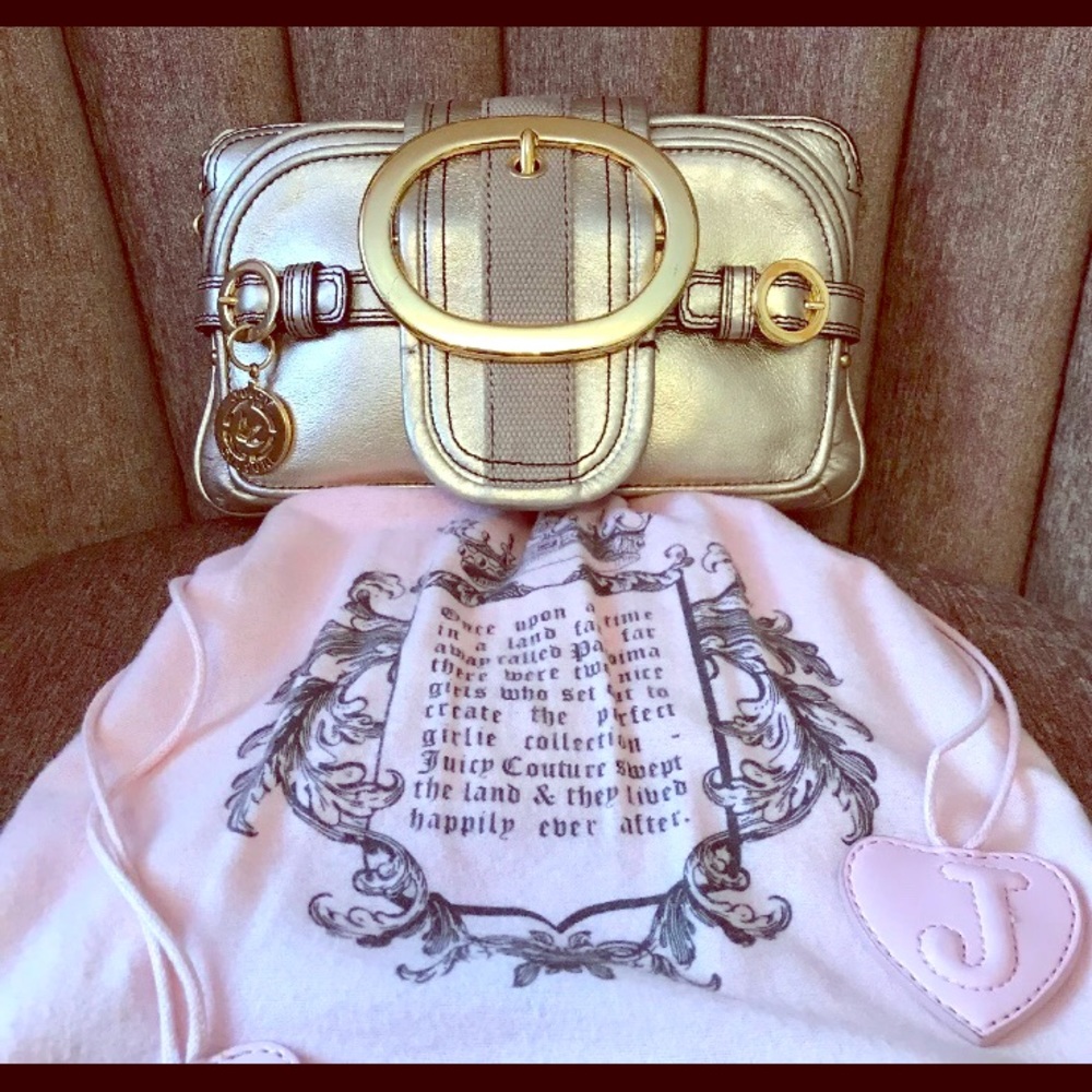 Juicy Couture Gold Metallic Leather Clutch